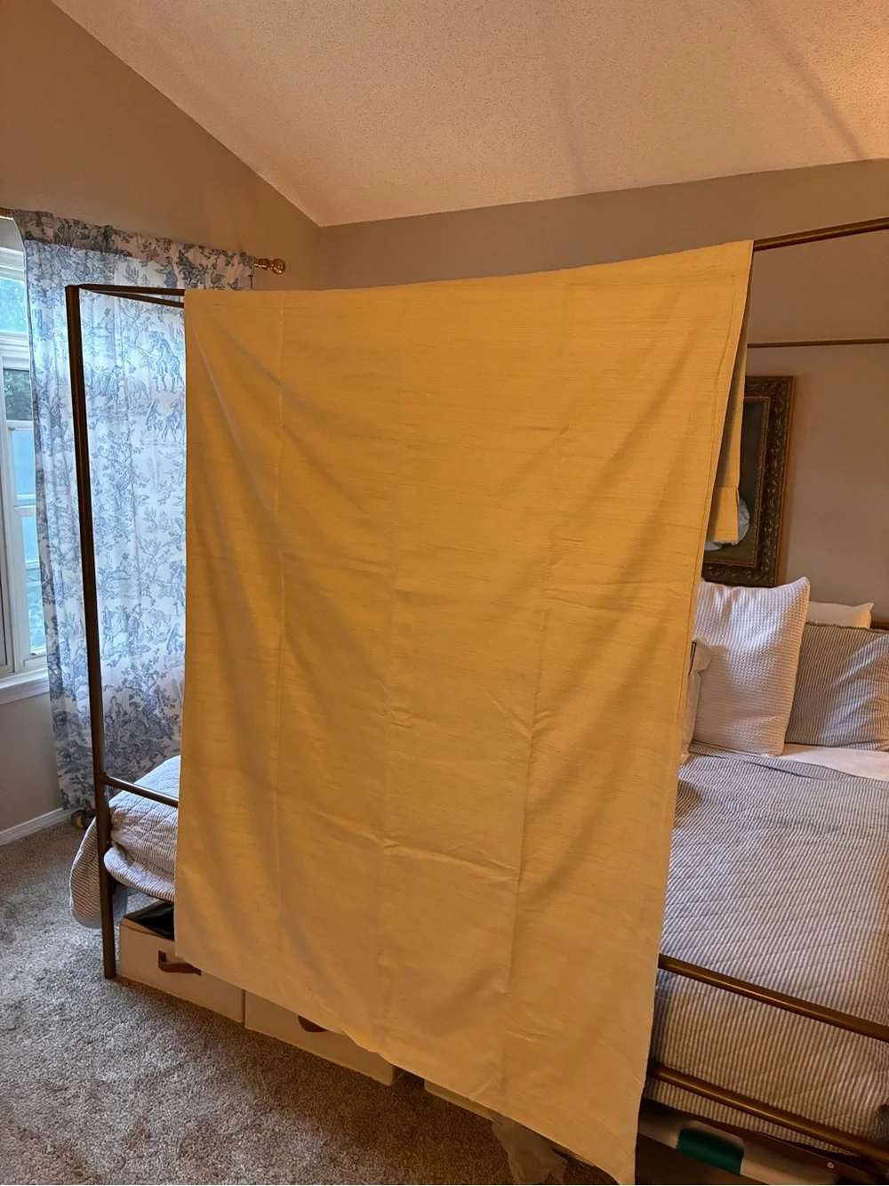 Quince Raw Silk Room Darkening Curtain Panel- cream